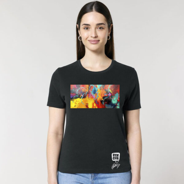 Rändöm Originals -T-paita, naisten, musta (printti: Eva Wahlström)